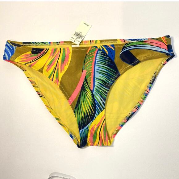 NWT Aerie Yellow tropical full coverage bikini bottoms sz S small - Picture 1 of 5